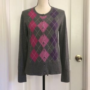 Apt. 9 Cashmere Argyle Cardigan